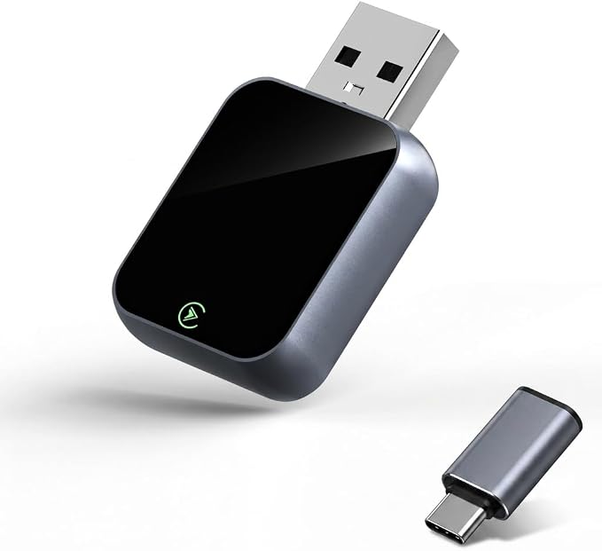 2026 Upgraded Wireless CarPlay Adapter for Factory Wired CarPlay Cars, Fast 5GHz WiFi Smart Car Audio Dongle, Plug & Play, No Audio Delay, Low Latency, Mini Size, Jet Black