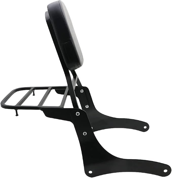 Motorcycle Accessories Sissy Bar Backrest With Luggage Rack Pad Compatible For Kawasaki Vulcan 900 VN900 Custom Classic 1996-2023, Black
