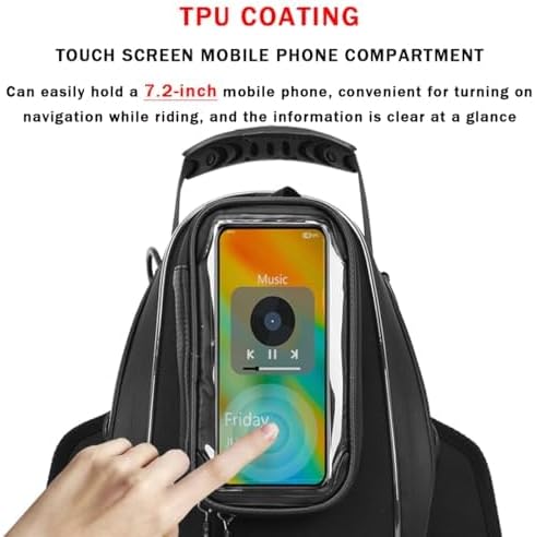 Motorcycle Tank Bag for Kawasaki Ninja 650 650R ZX6R ZX10R, Magnetic & Strap Mount Tank Bag for Motorcycles, Motorcycle Touring Navigation Luggage Bag Tank Bags,A Strap