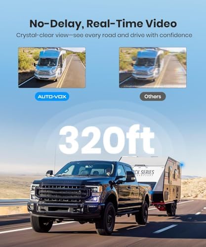 AUTO-VOX S4B Wireless Backup Camera Bundle: Includes X8 Monitor Mount, Split-Screen Display, Quick Install, IP69K Waterproof, Perfect for Truck, Trailer, RV
