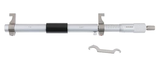 Accusize Industrial Tools 7-8'' by 0.001'' Inside Micrometer in Fitted Case, Satin Chrome Finished, Eg00-3228 | Range: 7-8", Graduation: 0.001", Accuracy: 0.00028", Resolution: 0.0001", Satin Chrome Finish