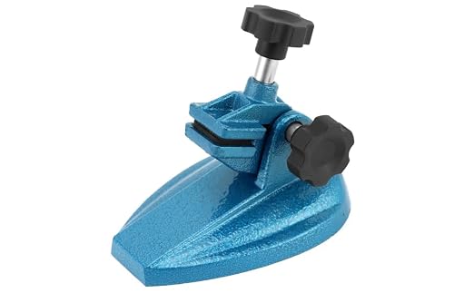 QWORK Micrometer Stand with Double Non-Slip Clamping Pad, 2 Pack Painted Cast Iron Base Micrometer Stand for Micrometers Up to 4"