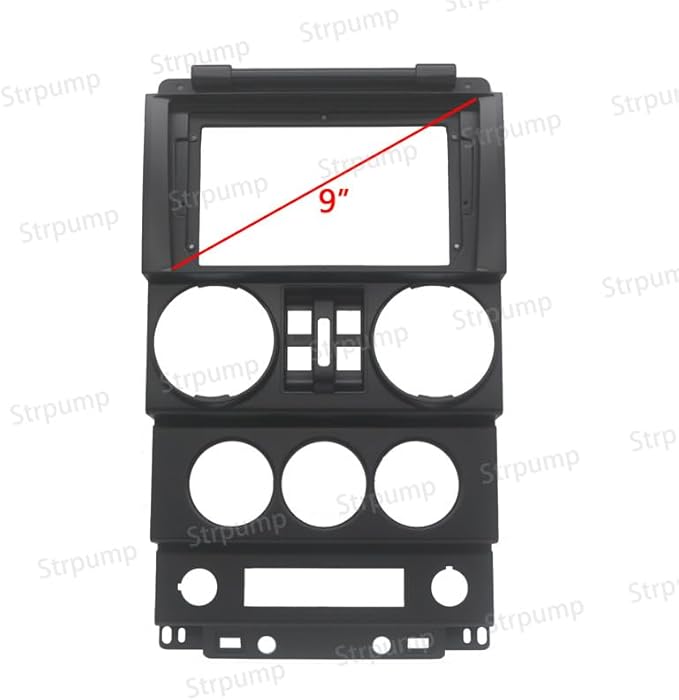 9''Car Radio Stereo Fascia Frame Dash Panel Trim Bezel for Jeep Wrangler 2008 09 10 4 Doors
