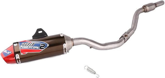 JFG RACING Full Slip On Exhaust Muffler - Complete Exhaust System For For CRF150F CRF230F CRF 230F 150F 2003-2013 / Hawk 250, Titanium