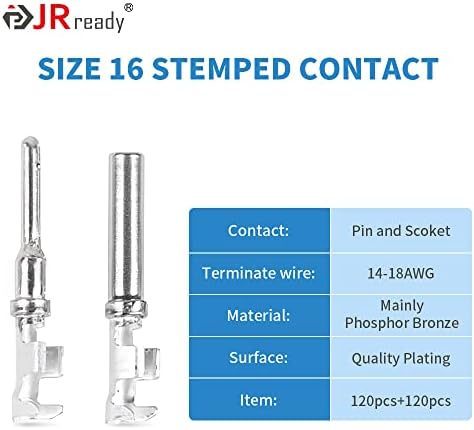 JRready DT Connector Kit with Size 16 Stamped Contacts (18-14AWG)