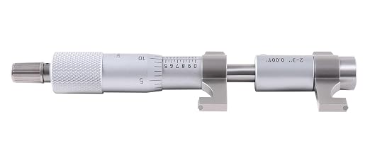 Accusize Industrial Tools 2-3'' by 0.001'' Inside Micrometer in Fitted Case, Satin Chrome Finished, Eg00-3223 | Range: 2-3", Graduation: 0.001", Accuracy: 0.00028", Resolution: 0.0001", Satin Chrome Finish