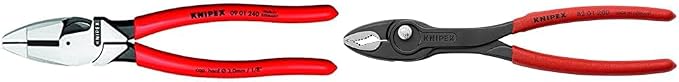 Knipex Tools LP Ultra-High Leverage Lineman's Pliers and TwinGrip Pliers Bundle - 0901240SBA 9.5-Inch