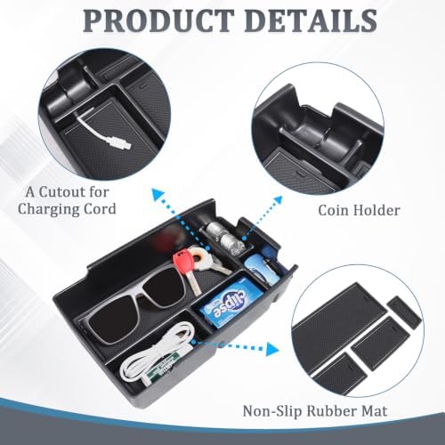 TOPINSTALL 2026 New Console Tray and Sunshade Compatible with 2026 Ford Bronco Sport Accessories, Long Compartment Storage Organizer Front Window Sun Protector（Not for Full Size Bronco