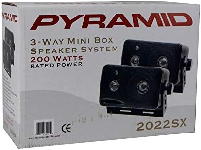 Pyramid 4 New 2022SX 3.25" 200w 3-Way Car Audio Mini Box Speakers System Inside