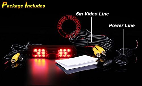 HD 170° Auto Car Trailer Transporter Caravan Van Brake Light Roof Rear View Reversing Backup Parking Aids Camera with Angle Adjustable Compatible with Chevrolet Express GMC GM Chevy Savana Cargo Van