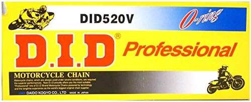 DID (520VO-108 Steel 108 Link Professional V Series O-Ring Chain with Connecting Link