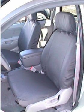 Durafit Seat Covers, Made to fit 2001-2004 Tacoma Pair of Flat Bucket Exact Seat Covers in Dark Gray Automotive Twill with Padded, Quilted Inserts for Comfort. Enjoy Years of Style and Protection.