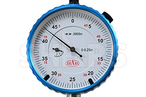 Shars 0.25" High Precision Dial Indicator, .0005" Graduation 303-3147 P]