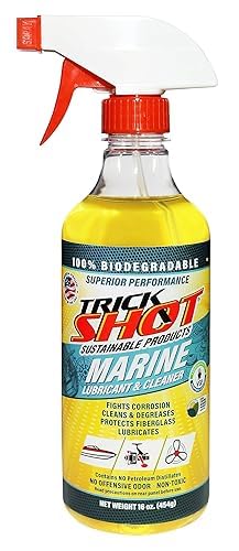 Trick Shot Marine Grade Lubricant & Penetrating Oil - Biodegradable Food Grade Rust Prevention Spray, Anti-Seize, Cleaner, Lubricant for Boat Galleys, Fiberglass, Fishing Gear Lubrication - 16 oz, 2Pk
