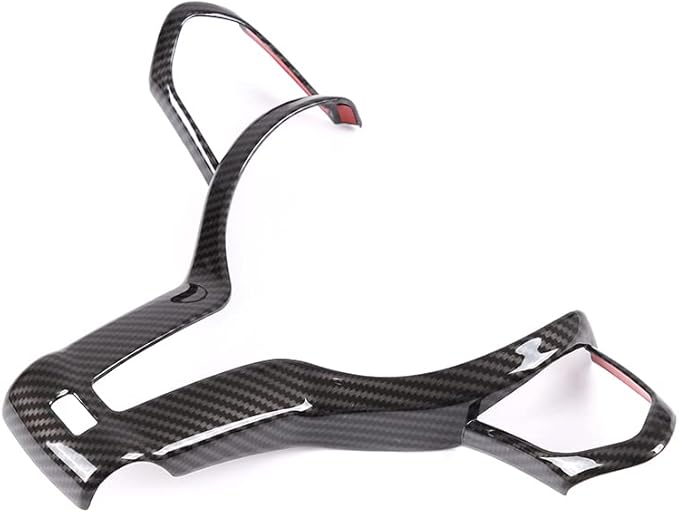 TINKI Car Steering Wheel Button Cover Trim Fit for BMW F20 F21 F22 F23 F30 F32 F33 F34 F36 F39 F15 F16 F80 F85 F86 M-Sport Interior Accessories, Only Fits for The Middle Hollow Version, Carbon Fiber