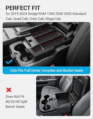Motrobe Dodge RAM 1500 2500 3500 Armrest Storage Box and Dodge RAM 1500 Door Side Storage Tray