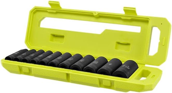 RYOBI 11 PC. 1/2" Drive Metric Deep Impact Socket Set