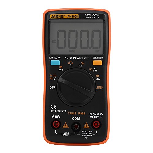 AN8008 True-RMS Digital Multimeter AC DC Voltage Ammeter Current Ohm Meter Test Diodes Transistors Temperature Red