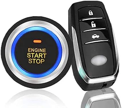 3T6B Passive Keyless Entry System for DC12V Universal Cars, PKE Engine Starter Push Button Vehicles Start/Stop Kit Safe Lock with 2 Smart Key