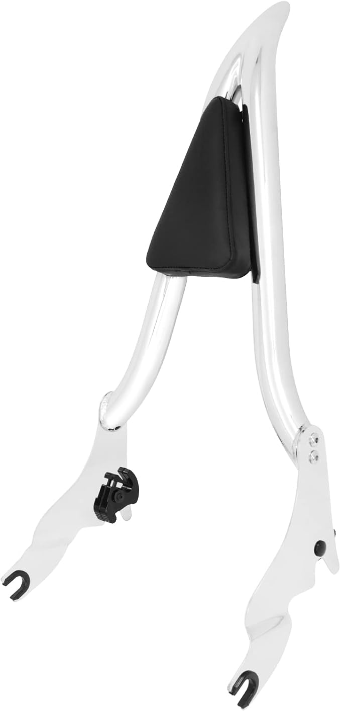 09-25 Sissy Bar Backrest, Detachable Passenger Backetst Sissy Bar Fit for Harley Touring Street Glide Road Glide Road King Electra Glide 2009-2025 Chrome