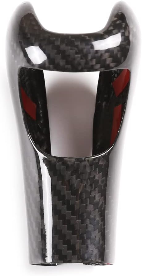 Real Carbon Fiber Source Manufacturer Automotive Interior Accessories Center Console Gear Shift Knob Decorative Protective Cover for Porsche 2011-2017 Cayenne (Black Carbon Fiber)