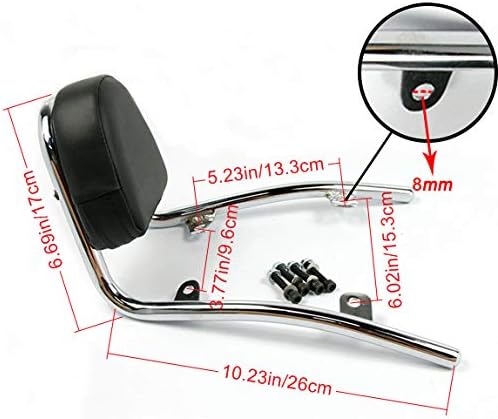 COPART Chrome Passenger Backrest Sissy Bar for Honda Fury VT1300CX 2010-2019 2018 2017 2016 2015