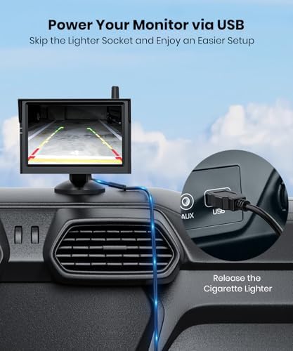AUTO-VOX S4B Wireless Backup Camera Kit: Includes 4PIN USB Power Cable ， Quick Install, IP69K Waterproof, Perfect for Truck, Trailer, or Car