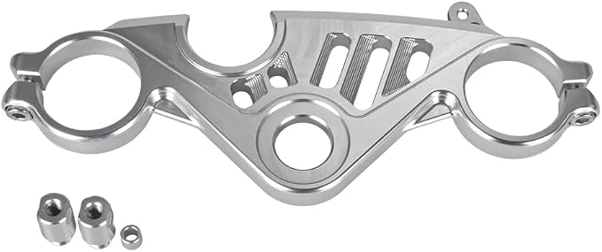 ONE.K.S Motorcycle Uplink Triple Tree Forks Front End Upper Top Clamp CNC Aluminum Steering Clamp Fit for YZF R6 European Version 2017-2025 (Silver)