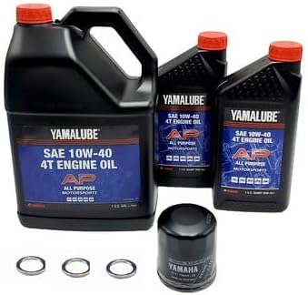 Yamaha STRATOLINER (2006-2011) all Models Oil Filter Change Kit Yamaha Part# 3FV-13440-30-00 and 6 Quarts All Purpose LUB-10W40-AP-12