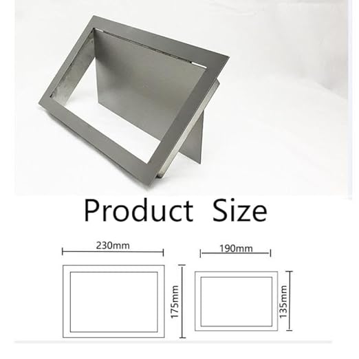 304 Stainless Steel Side Mount Trash Chute， 7x9 Inch Rectangular | Commercial & Kitchen Cabinet Garbage Door ， Inward-Flip Lid for Hands-Free， Hygienic Disposal in Areas