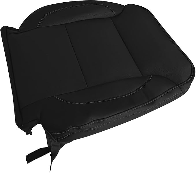 Driver Side Top Bottom Perforated Leather Seat Cover Set Replacement Black Compatible with Chevy Silverado Tahoe Suburban/with GMC Sierra Yukon 1500 2500HD 3500HD 2015-2019