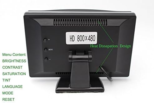 GreenYi AHD Monitor Camera Set, 800x480 HD TFT Monitor + Universal AHD 1080P Rear View Camera with Adjustable Fisheye Lens