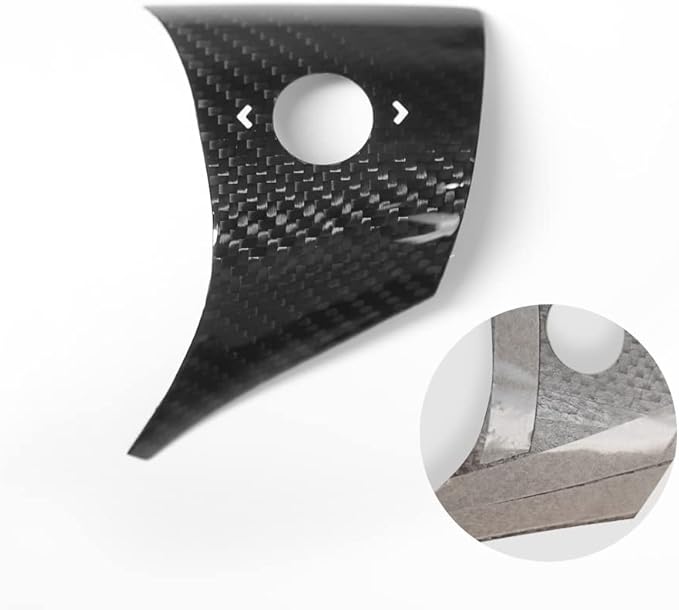 TPARTS Real Carbon Fiber Steering Wheel Cover for Tesla Model3 ModelY 2018-2023 Interior Modification Auto Steering Wheel Accessories (Glossy Black)
