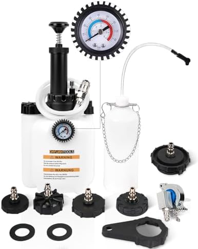 DAYUAN 24pcs Pneumatic Diesel Injector Puller Air Vibration Injector Removal Tool Kit Bundle with Upgraded 3L Brake Bleeder Kit
