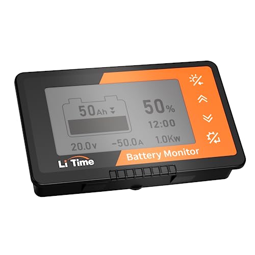 LiTime 500A Battery Monitor with Shunt Bundle with 300A Bus Bar for LiFePO4