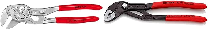 KNIPEX Mini Pliers Wrench and KNIPEX 87 01 180 7-1/4-Inch Cobra Pliers Bundle