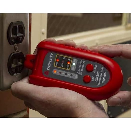 Triplett CBF200 3-in-1 Circuit Breaker Finder, GFCI Receptacle Tester, and Non-Contact AC Voltage Detector,Black