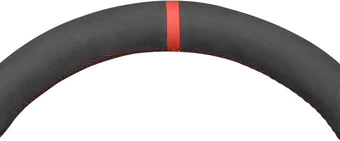 MEWANT Hand Stitch Black Suede Steering Wheel Cover Wrap for Tesla Model 3 Highland 2023-2025 Tesla Model Y Juniper 2025