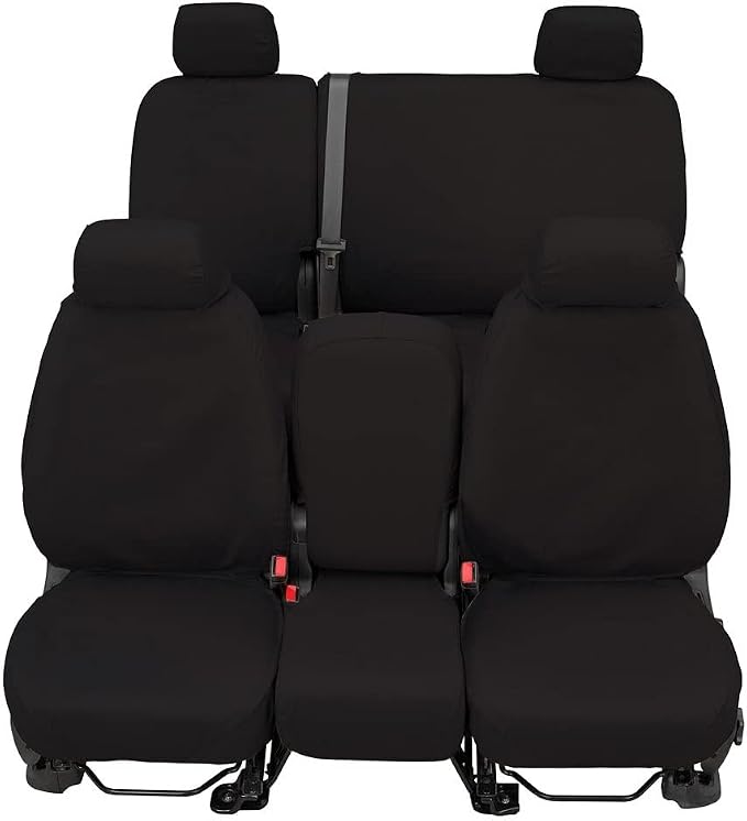 Covercraft Custom-Fit Front Bucket SeatSaver Seat Covers - Polycotton Fabric, Charcoal Black