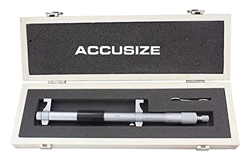 Accusize Industrial Tools 6-7'' by 0.001'' Inside Micrometer in Fitted Case, Satin Chrome Finished, Eg00-3227 | Range: 6-7", Graduation: 0.001", Accuracy: 0.00028", Resolution: 0.0001", Satin Chrome Finish