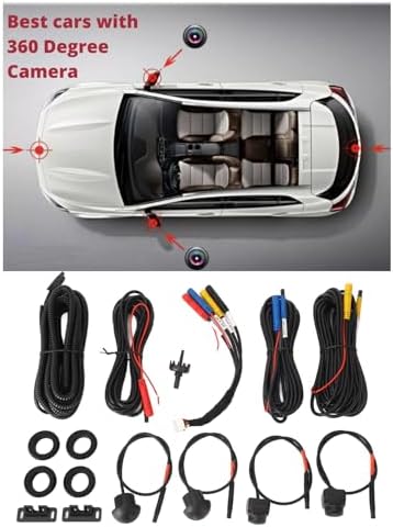 360 Car Camera, Panoramic Surround View Camera System Front Rear Left Right AHD Cameras for Android Auto Radio Night Vision IP68 Wide Angle Parking Driving Safety