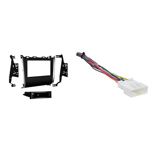Metra 99-7626HG Single/Double DIN Dash Kit for 2013 and Nissan Pathfinder (Black) & Metra 70-7552 Radio Wiring Harness For Nissan 2007-Up/Select Subaru 2008-Up