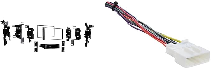 Metra 99-7624 Double DIN Dash Kit for Select 2007 and Nissan Vehicles (Black) & Metra 70-7552 Radio Wiring Harness for Nissan 2007-Up/Select Subaru 2008-Up