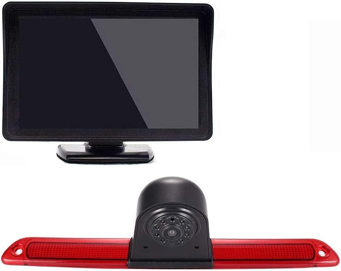 High Roof Mount 3rd Brake Light Rear View Backup Camera+4.3" inch TFT LCD Monitor Replacement for Van Mercedes Benz Sprinter W906/ VW Crafter Caravelle 2007-2015