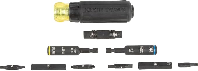 Klein 9-Inch Crimping Pliers & 11-in-1 Ratcheting Screwdriver/Nut Driver Tool Bundle