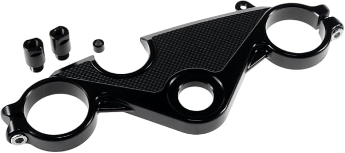 ONE.K.S Motorcycle Uplink Triple Tree Forks Front End Upper Top Clamp CNC Aluminum Steering Clamp Fit for YZF R6 European Version 2017-2025 (Black-TX)
