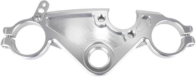 ONE.K.S Motorcycle Uplink Triple Tree Forks Front End Upper Top Clamp CNC Aluminum Steering Clamp Fit for YZF R6 European Version 2017-2025 (Silver-TX)