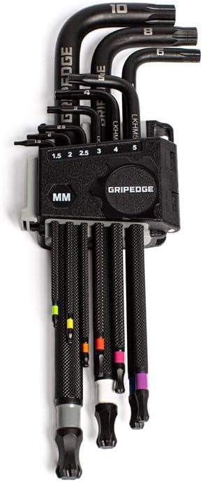 Grip Edge | 9-PC Metric RPT Hex Key Set| Includes sizes - 1.5-10mm | Includes Premium Plastic Hex Key Holder |