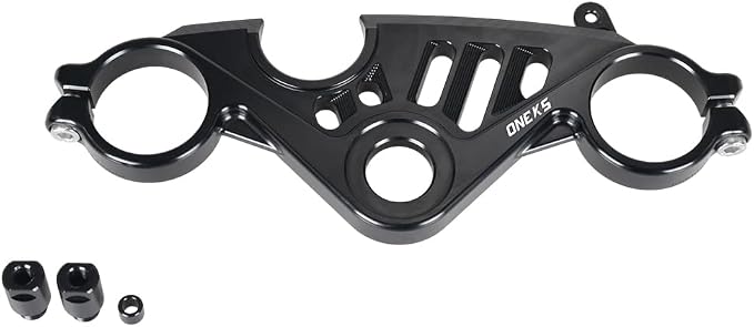 ONE.K.S Motorcycle Uplink Triple Tree Forks Front End Upper Top Clamp CNC Aluminum Steering Clamp Fit for YZF R6 European Version 2017-2025 (Black)