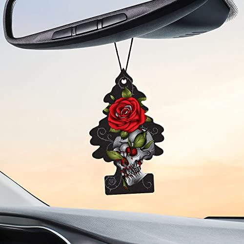 LITTLE TREES Car Air Freshener | Hanging Tree Provides Long Lasting Scent for Auto and Home | 24 Air Fresheners |Rose Thorn